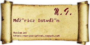 Móricz István névjegykártya