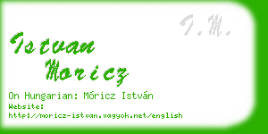 istvan moricz business card